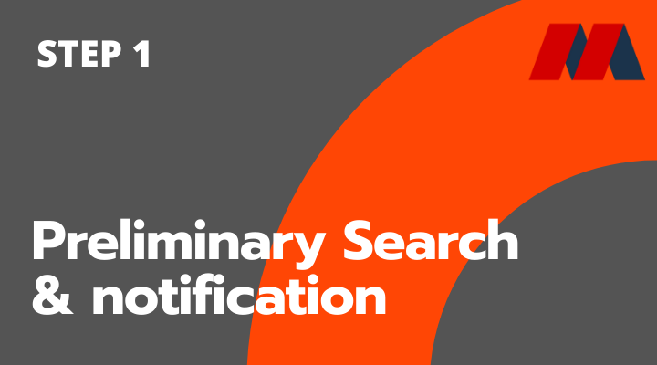 Preliminary search and notification