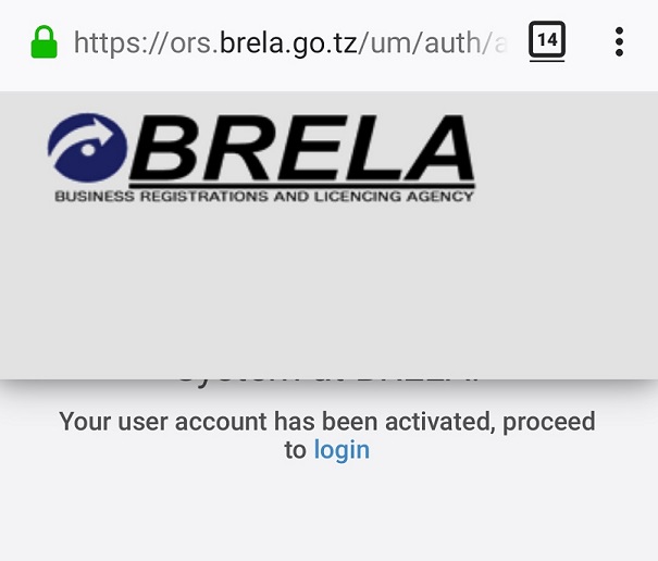 Step 5 - Activate BRELA ORS Account