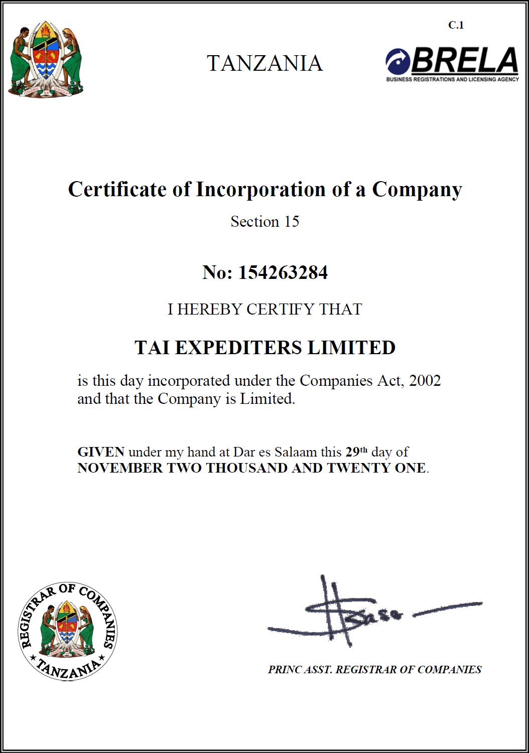 Tai Expediters Limited